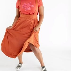 Bando Pinafore Apron Midi Skirt